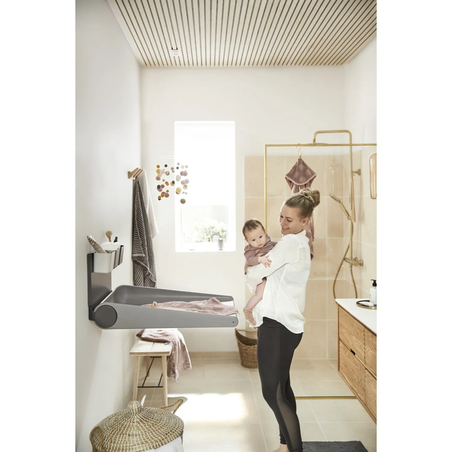 Leander Wally Wall Mounted Changing Table Dusty Grey