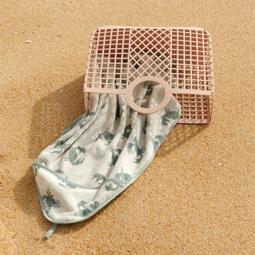 Liewood Alba Yarn Dyed Hooded Baby Towel - Crab / Sandy