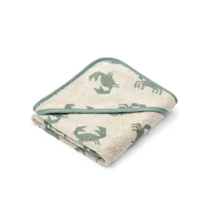 Liewood Alba Yarn Dyed Hooded Baby Towel - Crab / Sandy