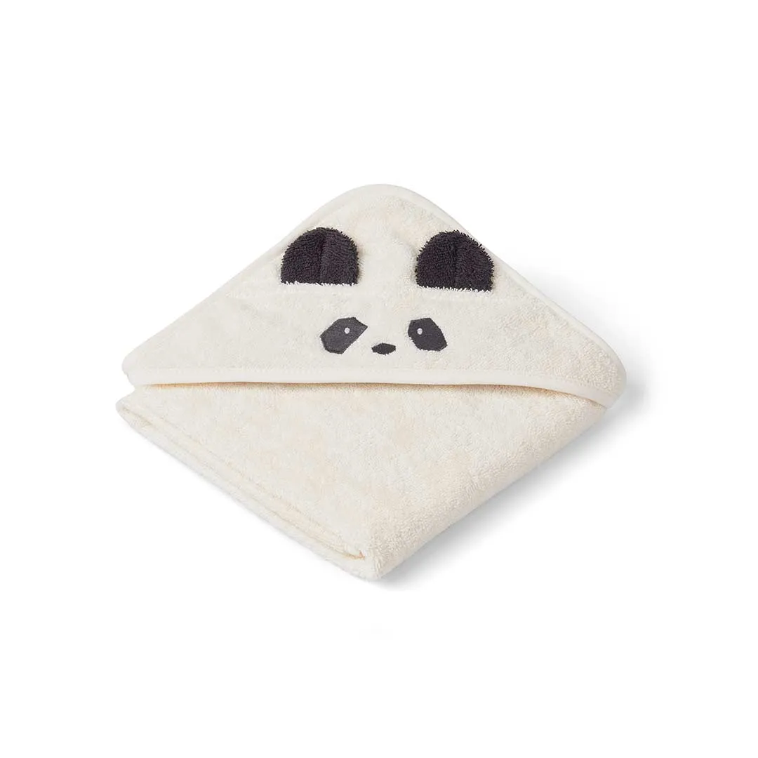 Liewood Albert Hooded Baby Towel - Panda - Creme de la Creme