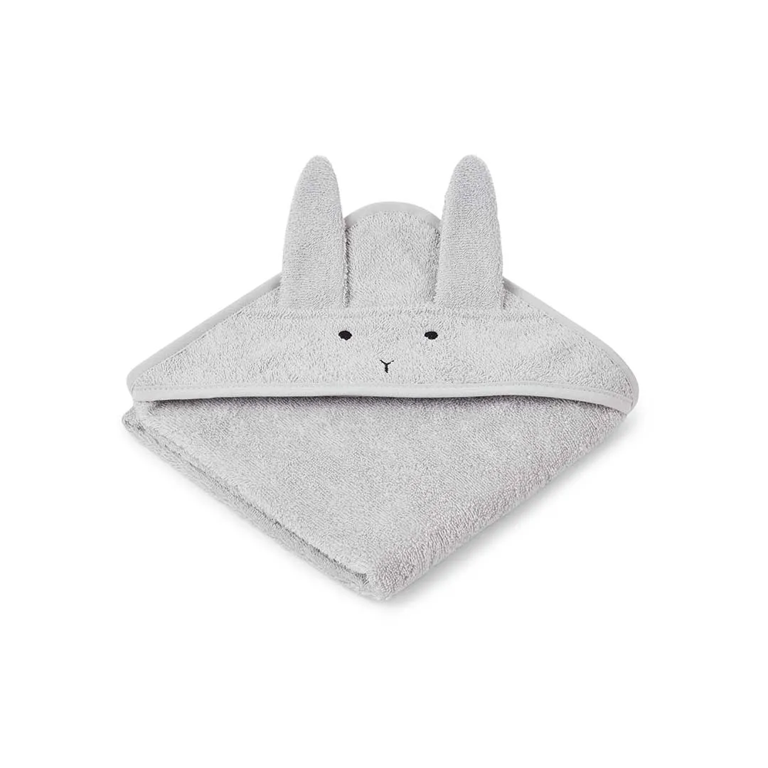 Liewood Albert Hooded Baby Towel - Rabbit - Dumbo Grey