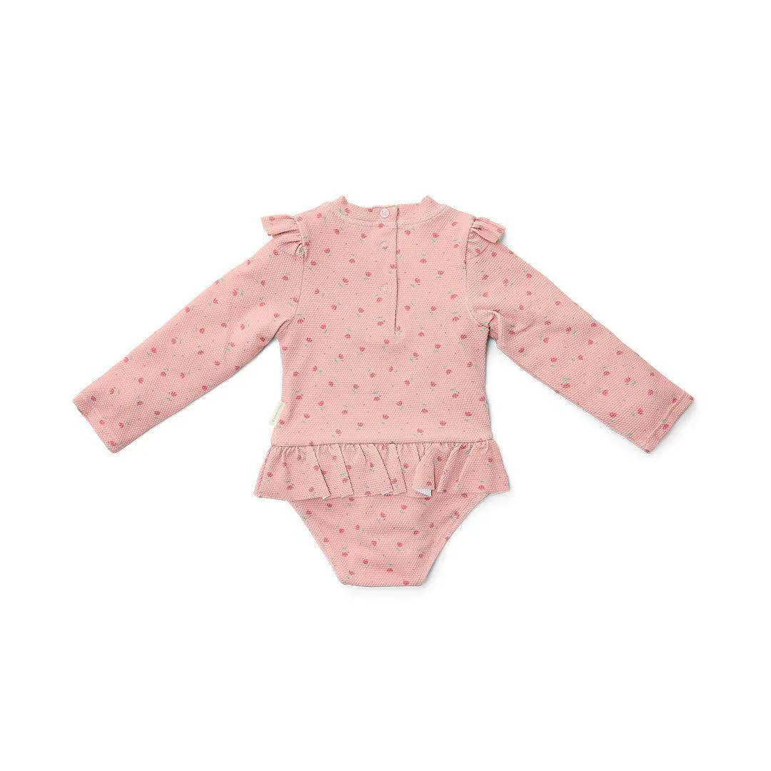 Little Dutch Bathing Suit Long Sleeves - Sunny Flowers Blush