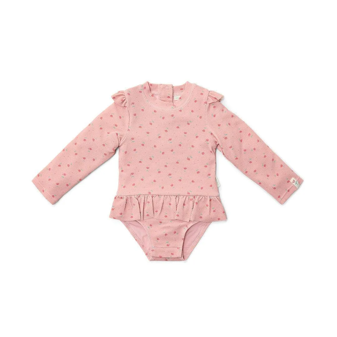 Little Dutch Bathing Suit Long Sleeves - Sunny Flowers Blush