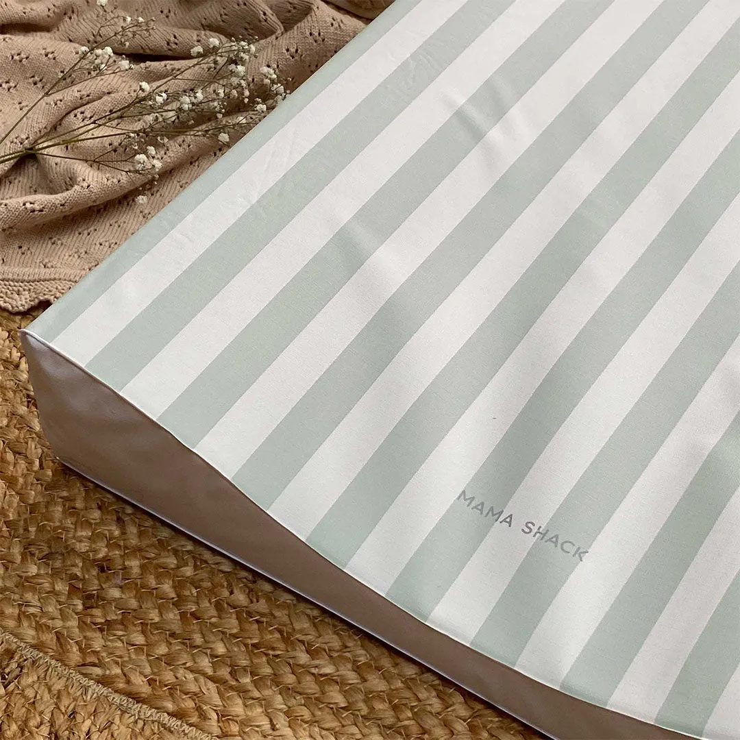 Mama Shack Anti Roll Changing Mat - Candy Stripe - Sage