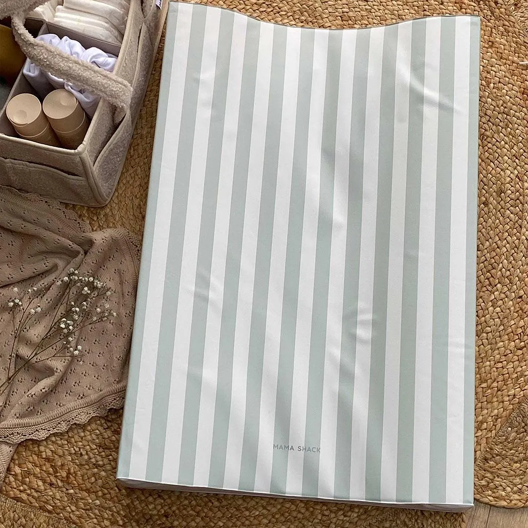 Mama Shack Anti Roll Changing Mat - Candy Stripe - Sage