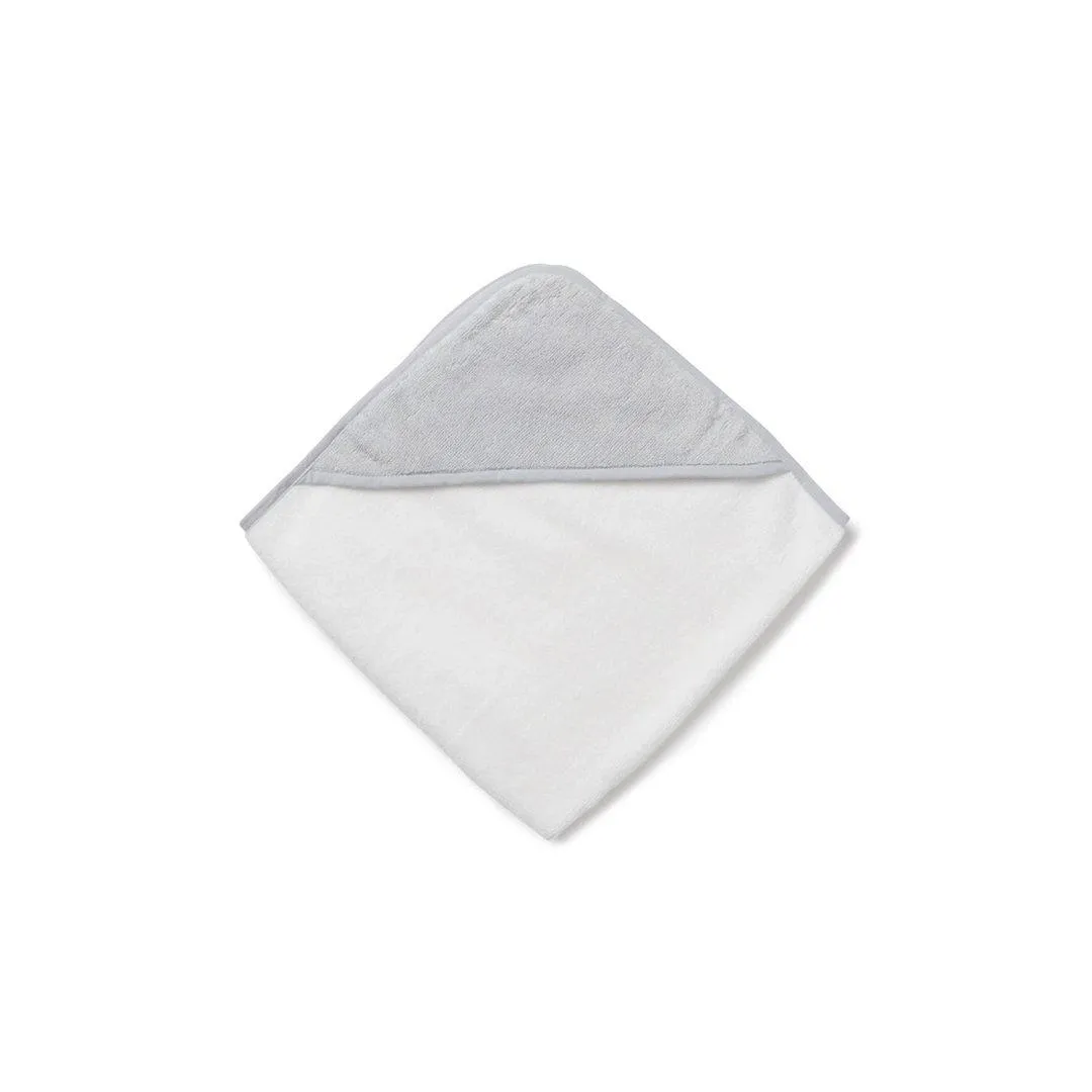 MORI Hooded Baby Bath Towel - White   Grey