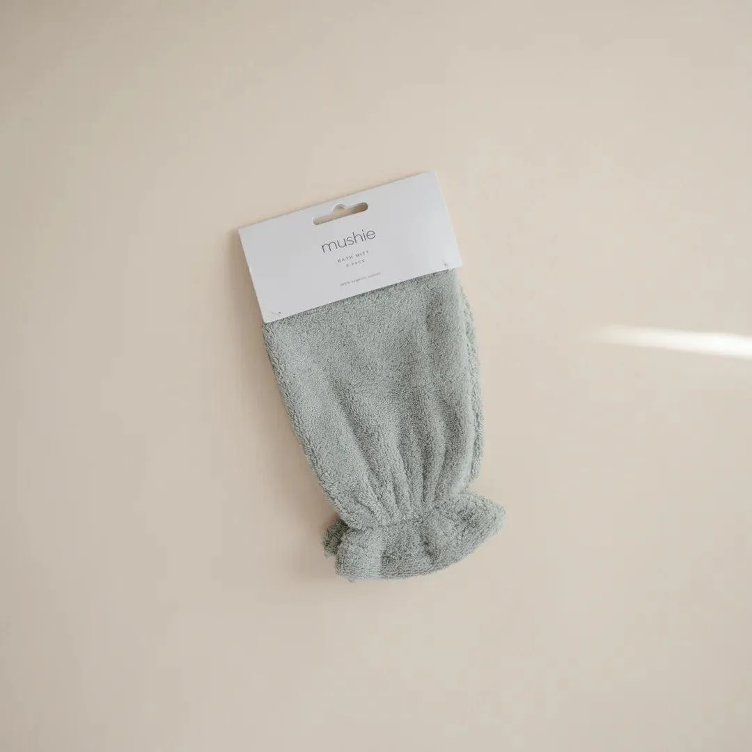 Mushie Bath Mitt - 2 Pack - Moss