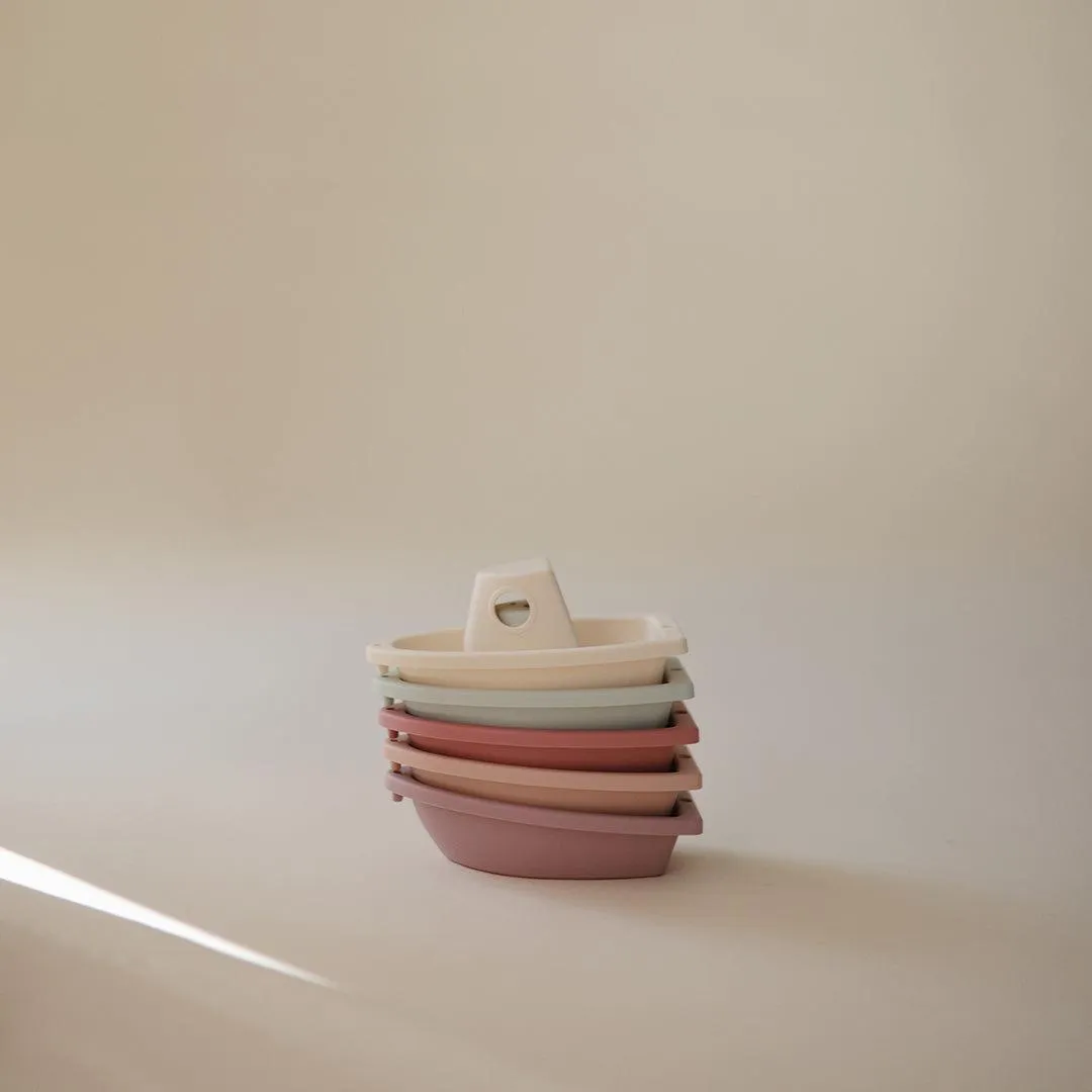 Mushie Bath Play Set - Boats Petal