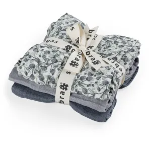 Sebra Blue Olive / Forest Lake Blue Muslin Cloths 3-Pack