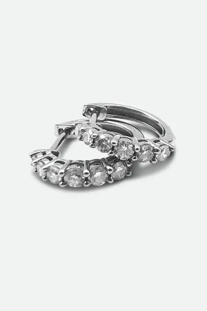Sterling Silver Large Diamond Huggies Earrings