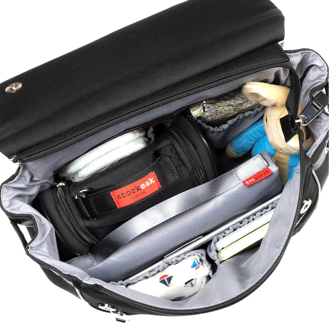 Storksak St James Scuba Changing Bag - Black - Silver