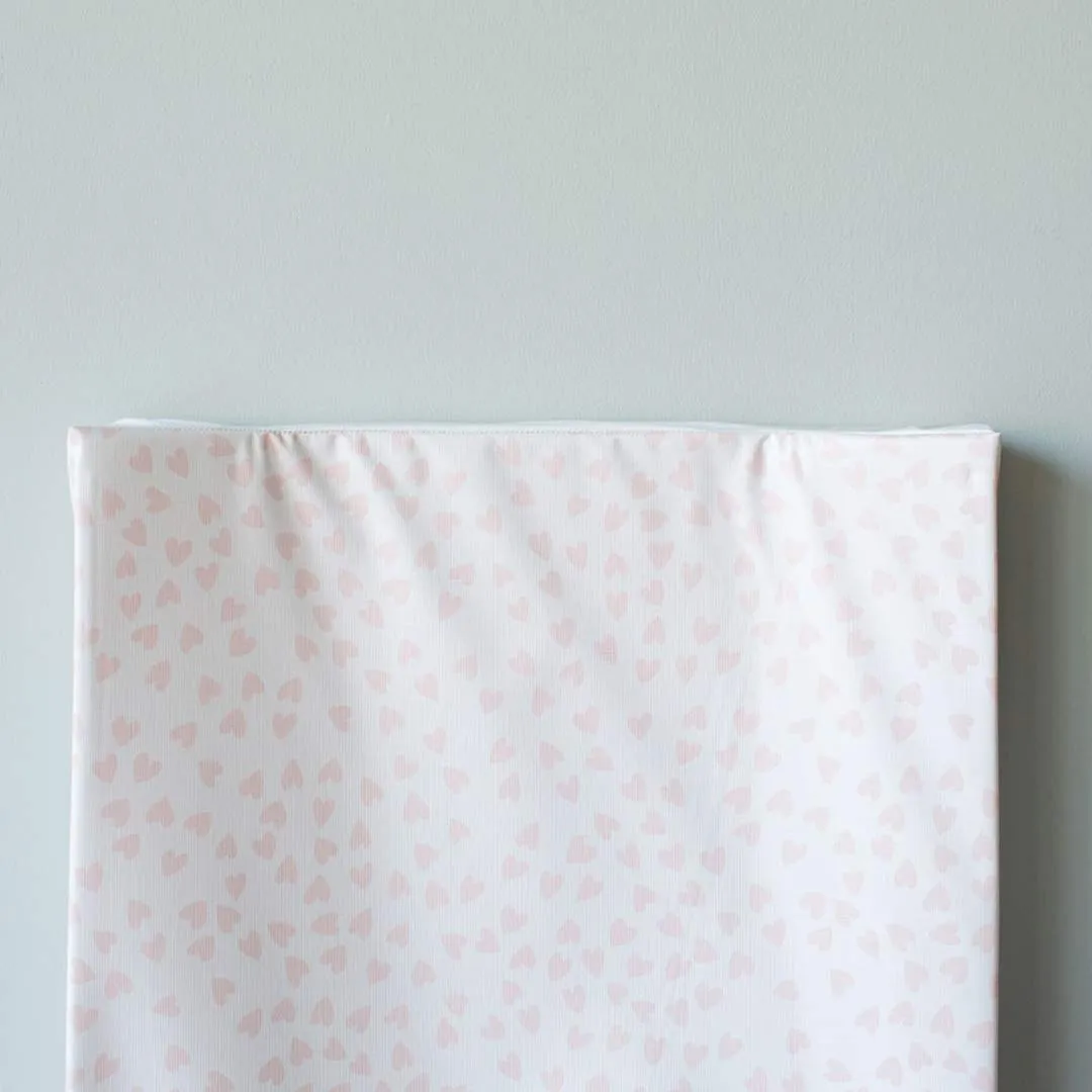 The Little Bumble Co. Anti Roll Changing Mat - Mini Hearts - Pink