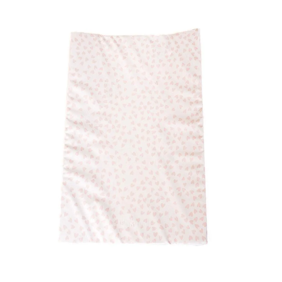 The Little Bumble Co. Anti Roll Changing Mat - Mini Hearts - Pink