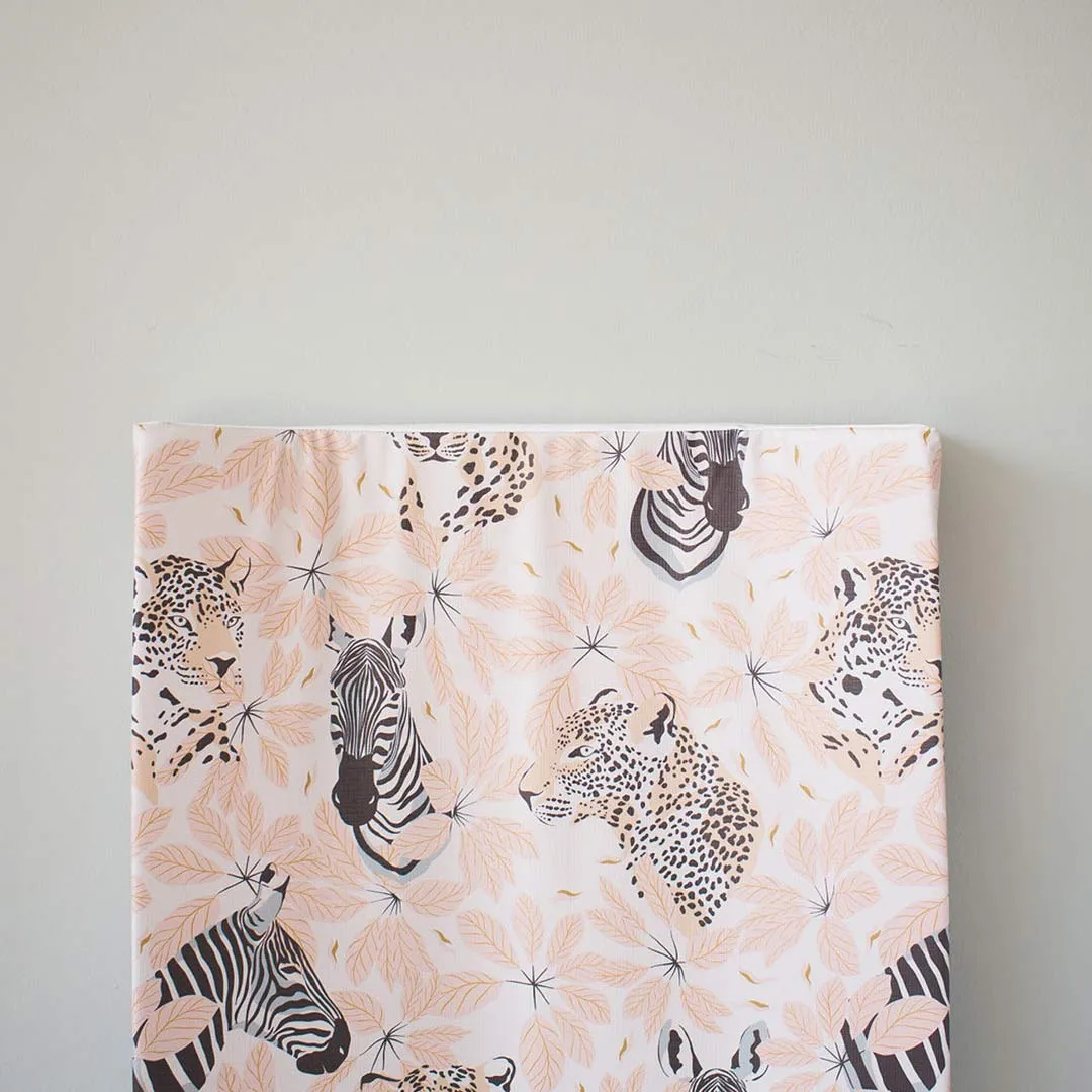 The Little Bumble Co. Anti Roll Changing Mat - Safari - Pink