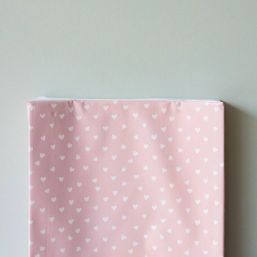 The Little Bumble Co. Anti Roll Changing Mat - White Hearts