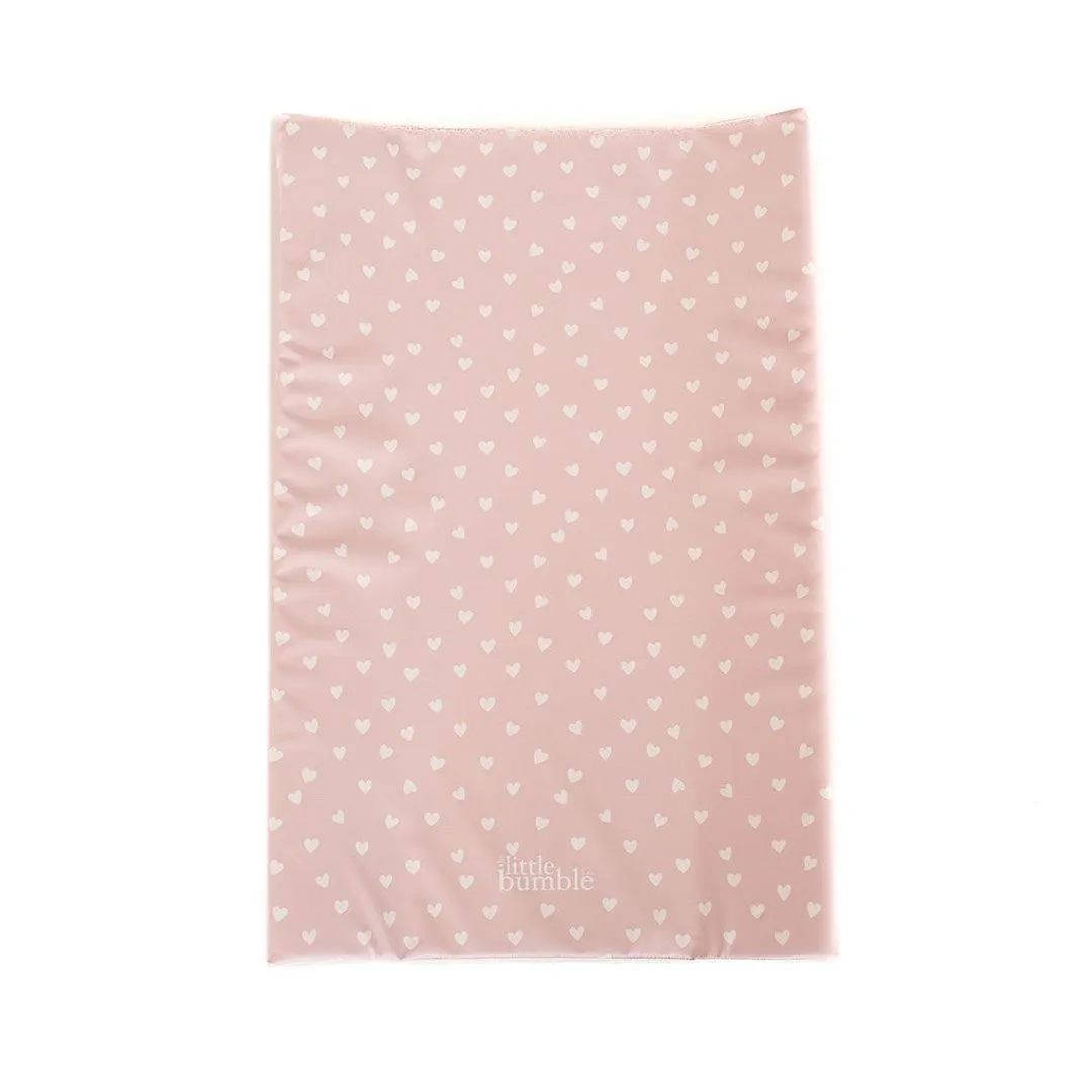 The Little Bumble Co. Anti Roll Changing Mat - White Hearts